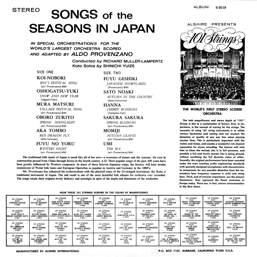 Songs of the Season in Japan (S-5019) - Alshire & 101 Strings
