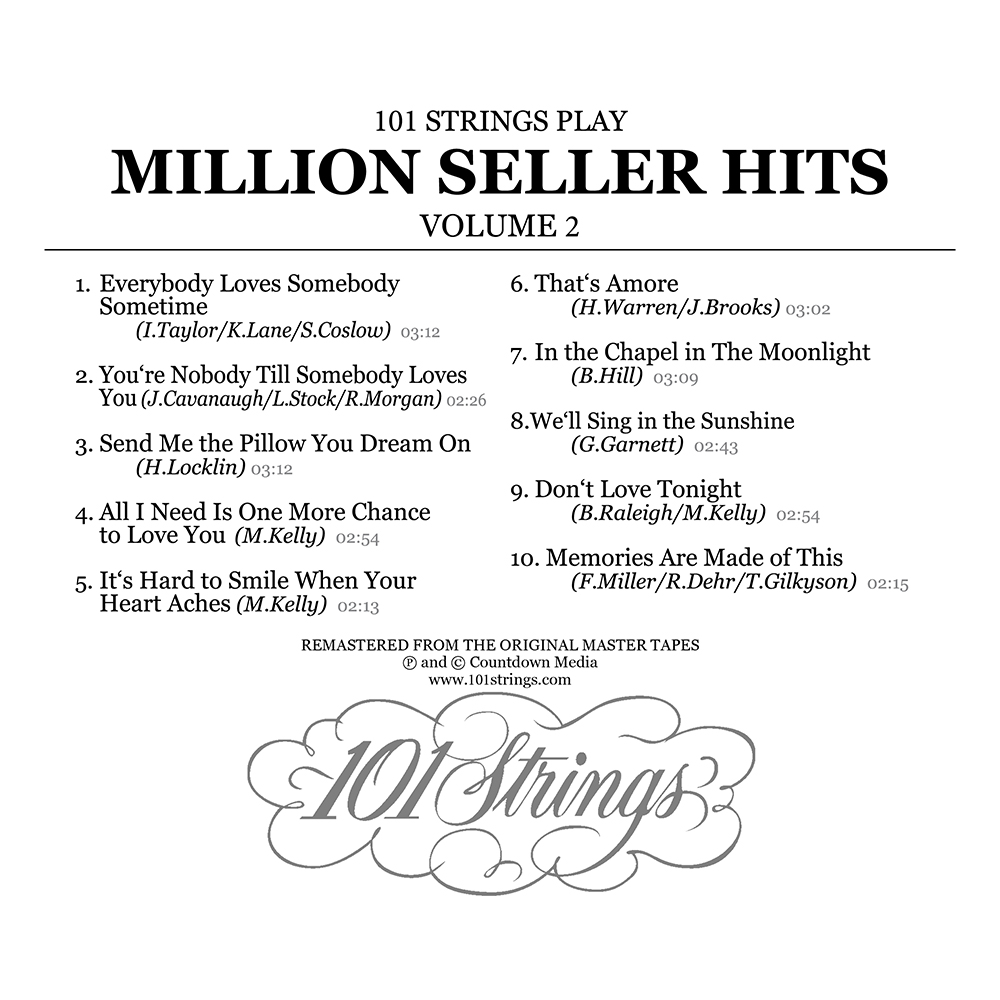 101 Strings Play Million Seller Hits Vol. 2 (S-5089) - Alshire